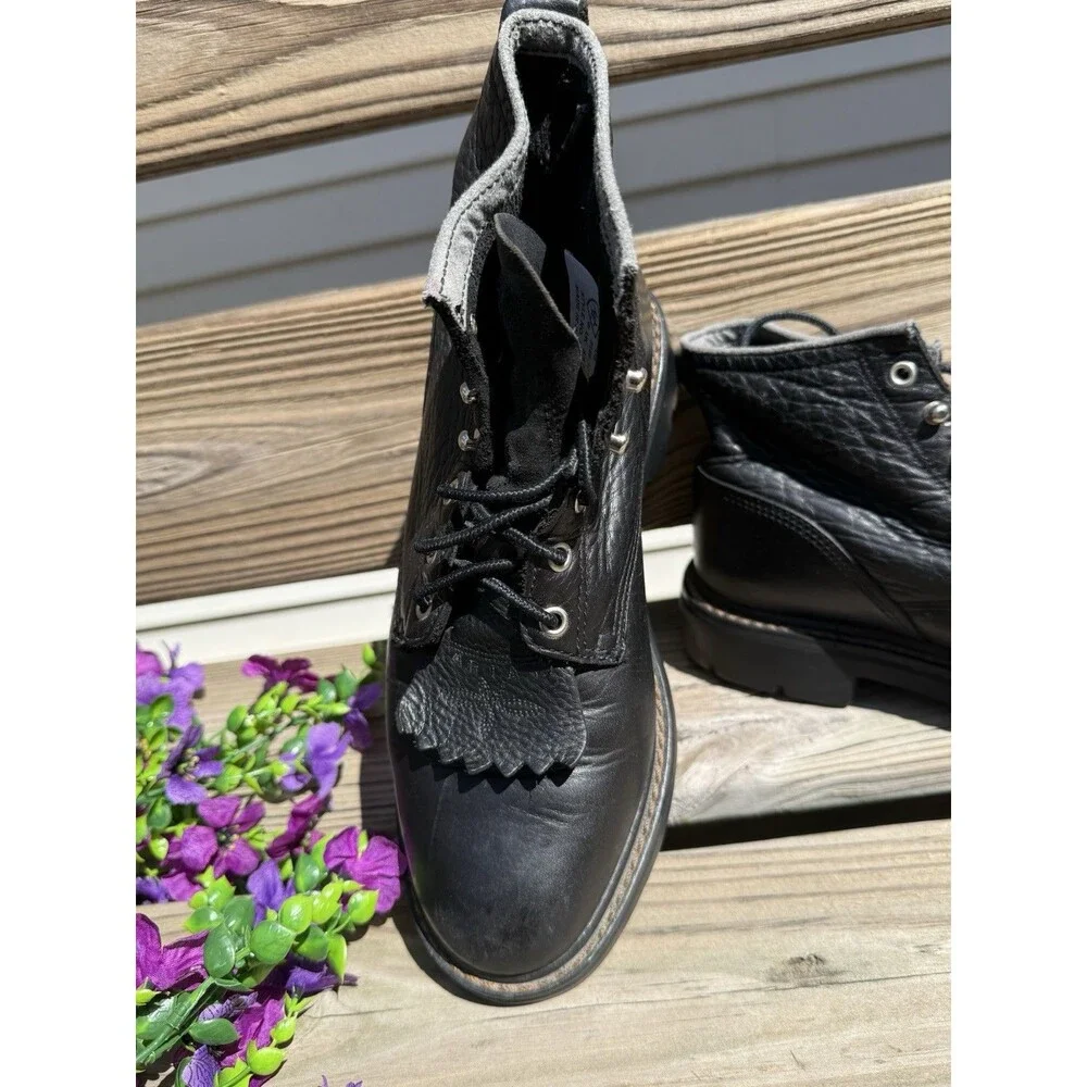 Ariat Womens Boots Size 8b Black Leather Lace Up ATS Sole Style 31001 Kiltie - Picture 3 of 9